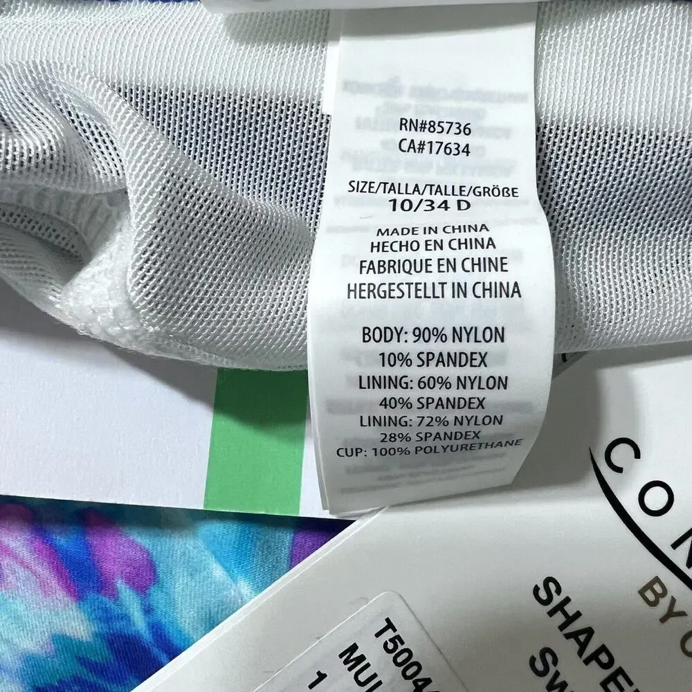 Contours By Coco Reef Tankini Size 10 34D Shape Maker Swimwear Built In Bra NWT - Picture 14 of 16